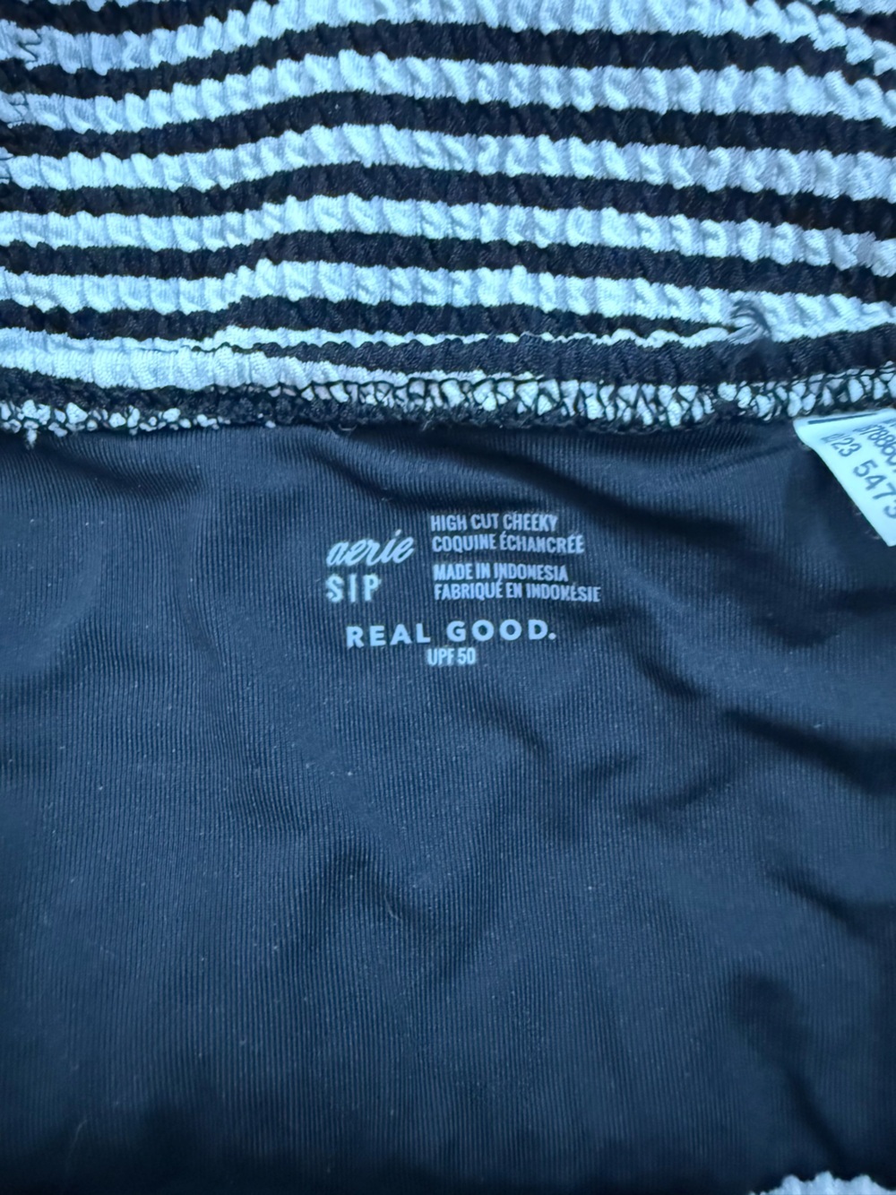 🖤Aerie Crinkle High Cut Cheeky Striped Bikini Bottoms - Picture 3 of 4